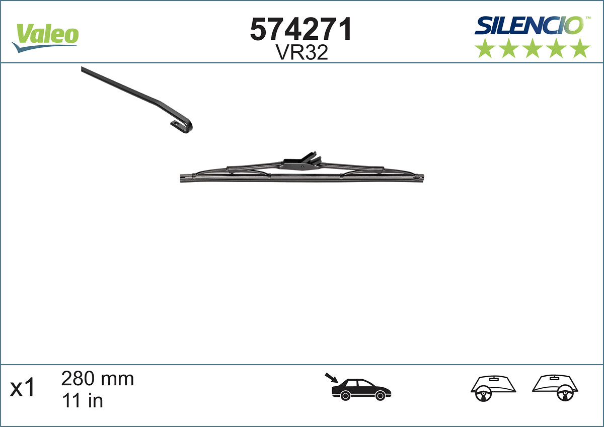 VALEO 1000290471 574271 - Ablaktörlő lapát
